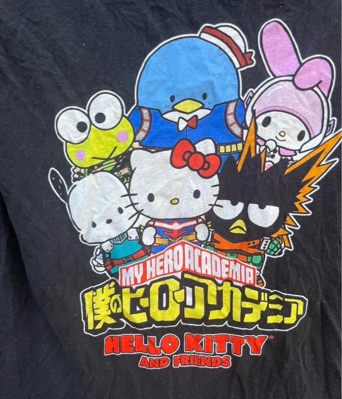 Anime My Hero Academia × Hello Kitty & Friends Black Graphic Tee Size US S / EU 44-46 / 1 - 4 Thumbnail
