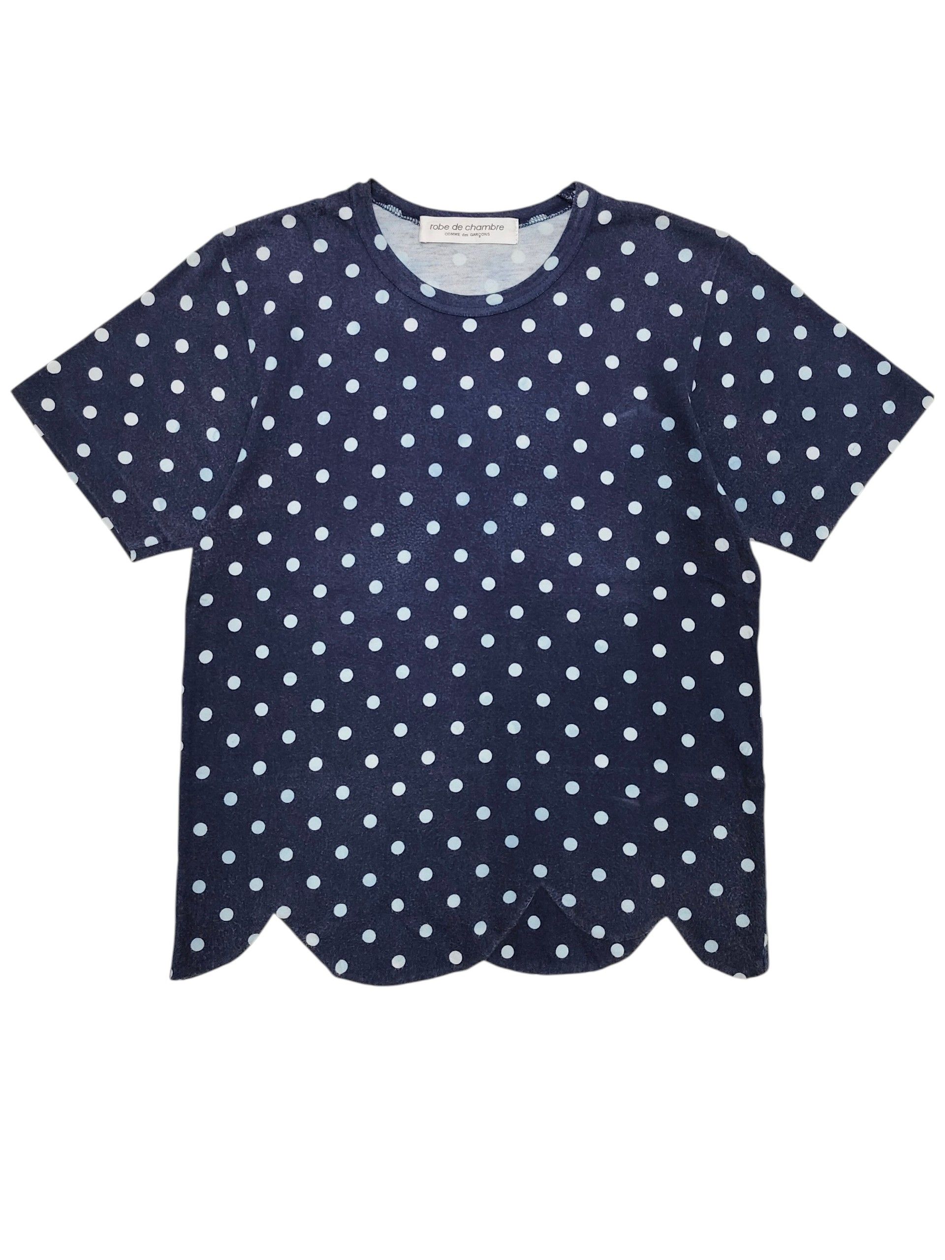 Comme des Garcons AD03 CDG Robe de Chambre Polka Dot Scallop Hem Cropped Tee Size M / US 6-8 / IT 42-44 - 1 Thumbnail