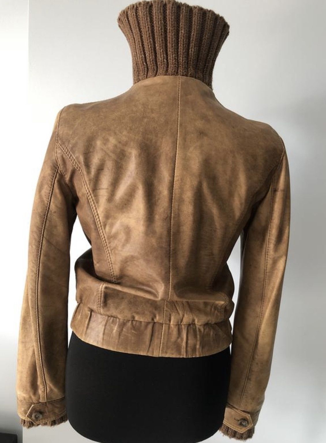 If Six Was Nine × Japanese Brand × Le Grande Bleu (L.G.B.) Vintage Japanese Leather Big Neck RickOwen’s Style Jacket Size US S / EU 44-46 / 1 - 2 Thumbnail