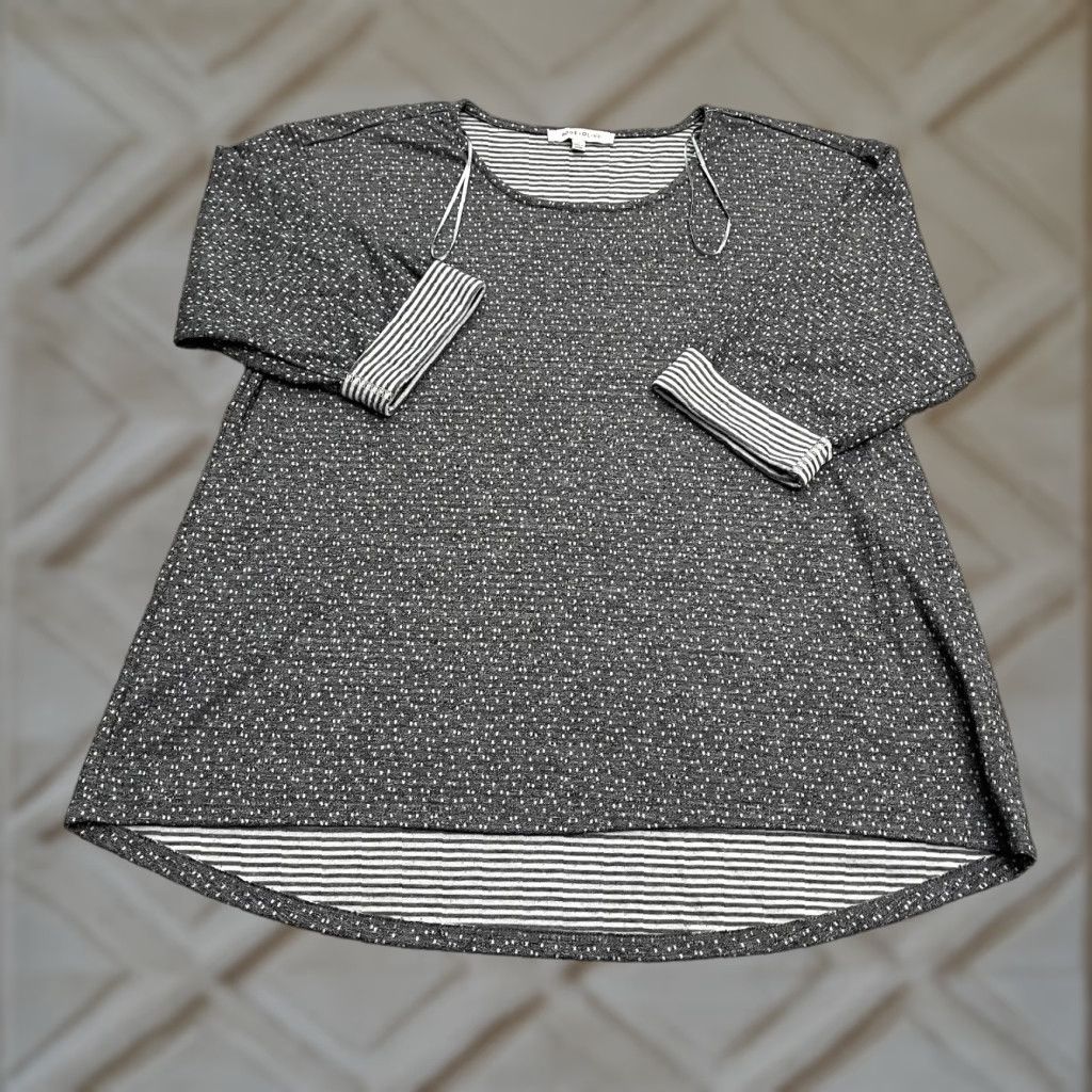 Vintage Rose + Olive Knit Tunic Blouse 1X Plus Rolled Sleeve Casual Top Womens Size XL / US 12-14 / IT 48-50 - 1 Thumbnail