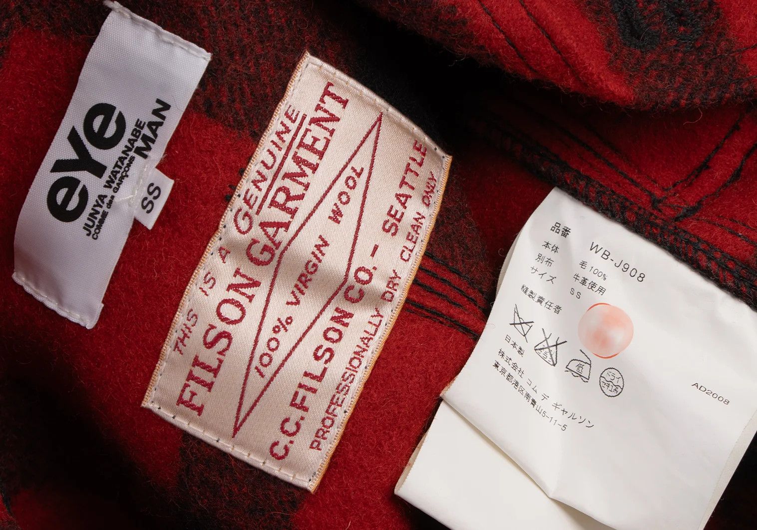 Junya Watanabe Checkered Leather Elbow Patch Jacket Red and Black Size US M / EU 48-50 / 2 - 17 Thumbnail