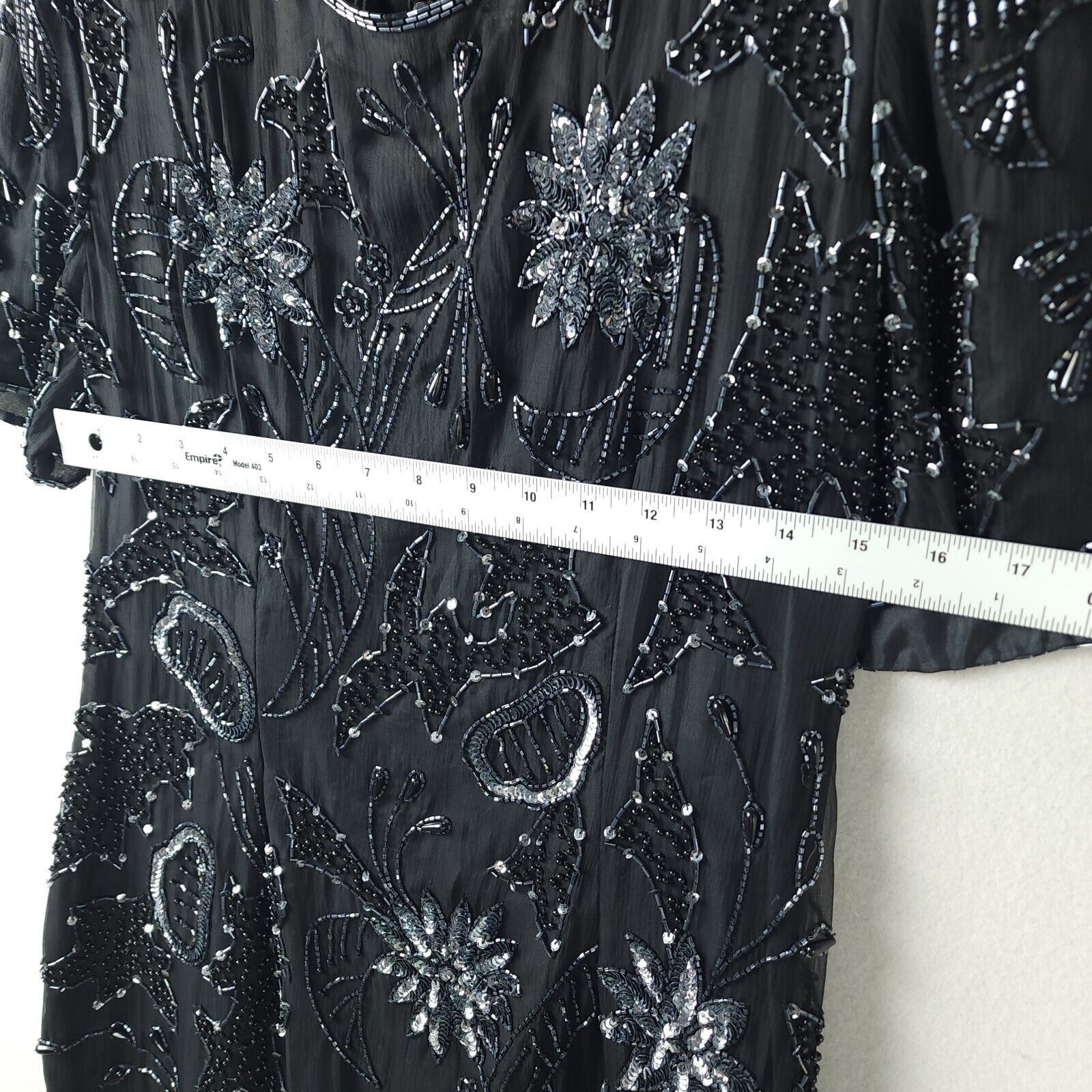 Vintage Robert Anthony Sequined Beaded Lined 100% Silk Dress P12 Size XL / US 12-14 / IT 48-50 - 5 Thumbnail