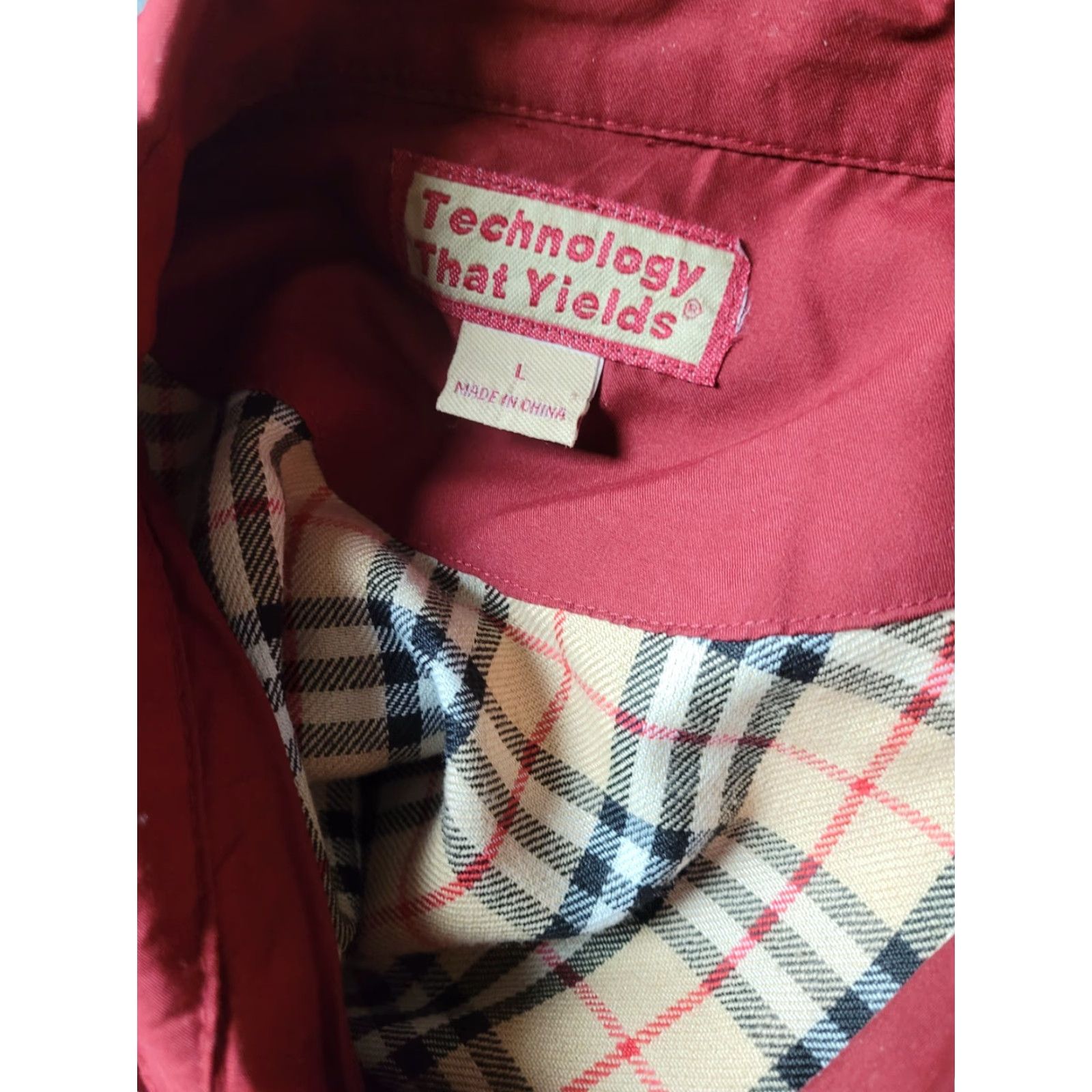 Vintage VINTAGE Technology That Yields Jacket Coat Mens L Red Plaid Lining Zip Full Breathable Waist Length Winter Spring Fall Polyester Size US L / EU 52-54 / 3 - 4 Thumbnail