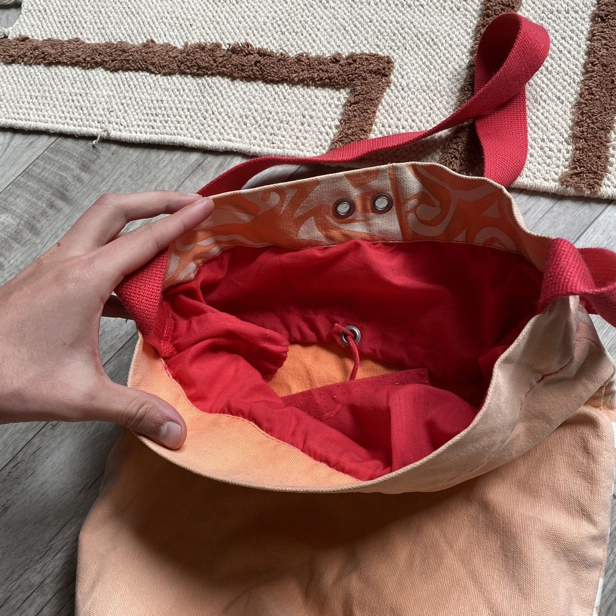 Nike × Vintage NIKE Y2K PEACH CROSSBODY BAG Size ONE SIZE - 6 Thumbnail