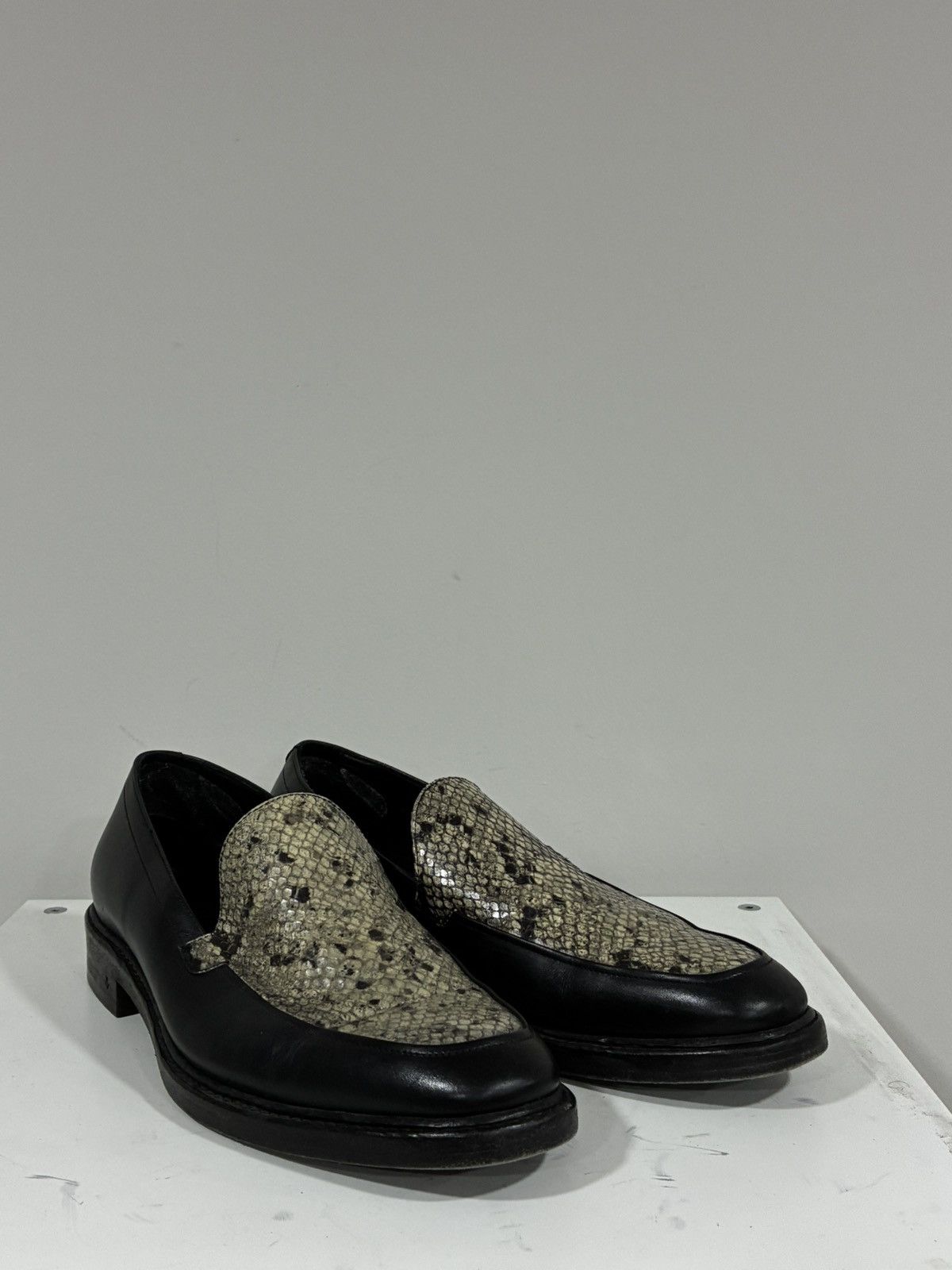 John Varvatos Leather Loafer with Python EU 43.5 USA 10.5 Size US 10.5 / EU 43-44 - 4 Thumbnail