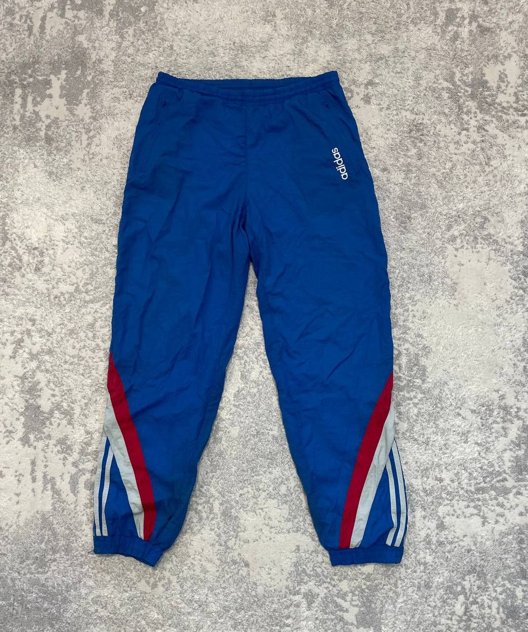 Adidas Men's Adidas Nylon Sweatpants, Blue, Windbreakers 90s Size L Size US 34 / EU 50 - 1 Thumbnail