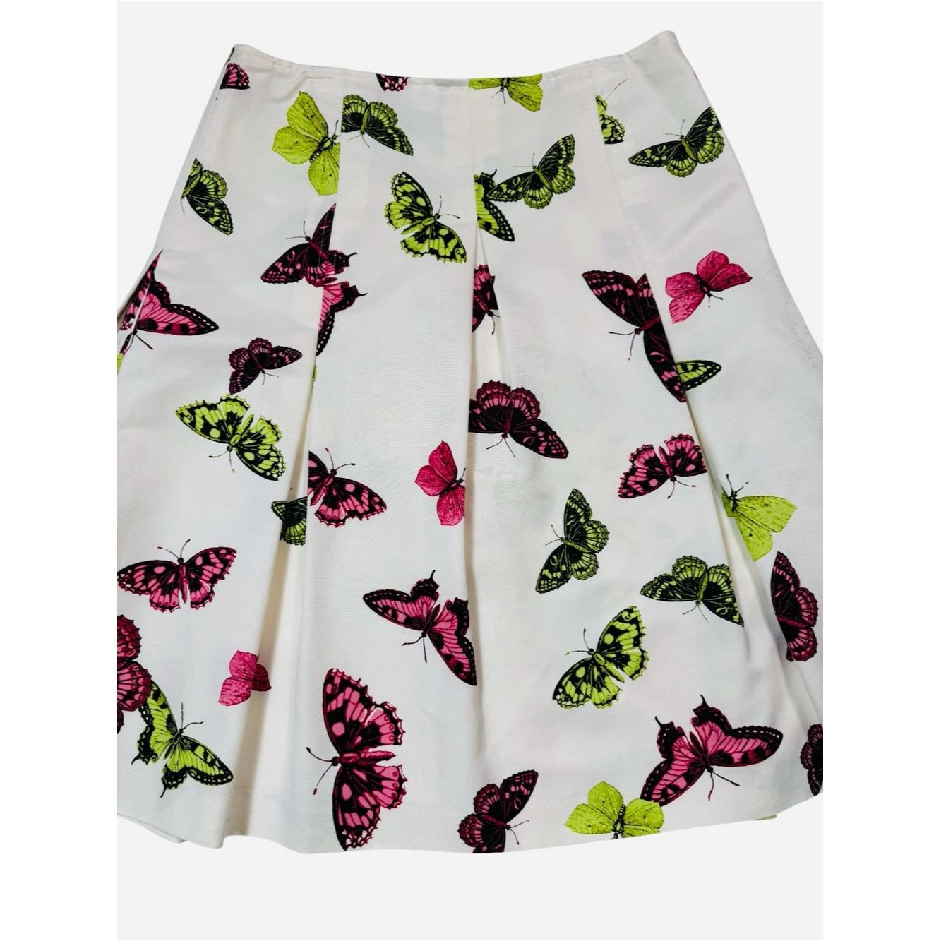 Talbots Talbots Butterfly Print A-Line Pleated Silk Cotton Blend Sk Size 30" / US 8 / IT 44 - 4 Thumbnail