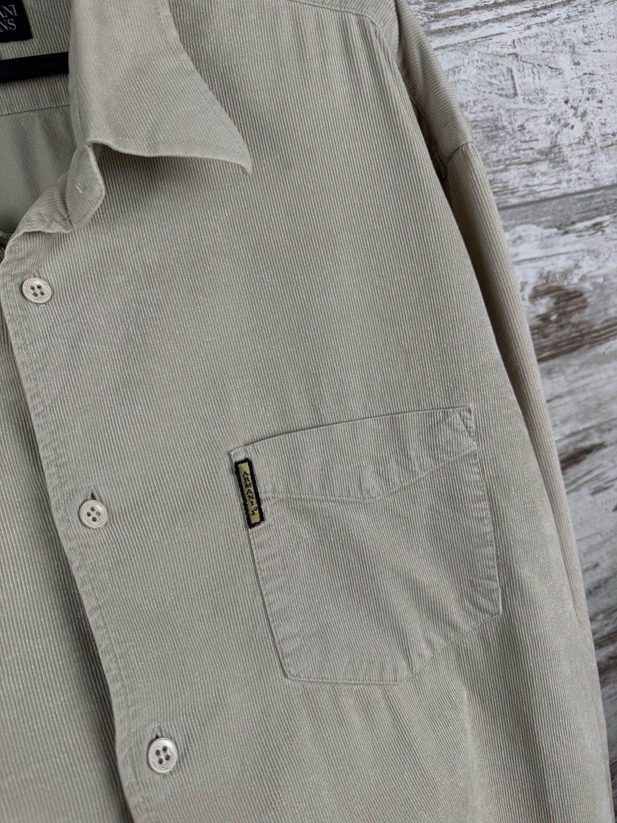 Armani Mens Vintage Armani jeans shirts button up velvet corduroy Size US XL / EU 56 / 4 - 5 Thumbnail