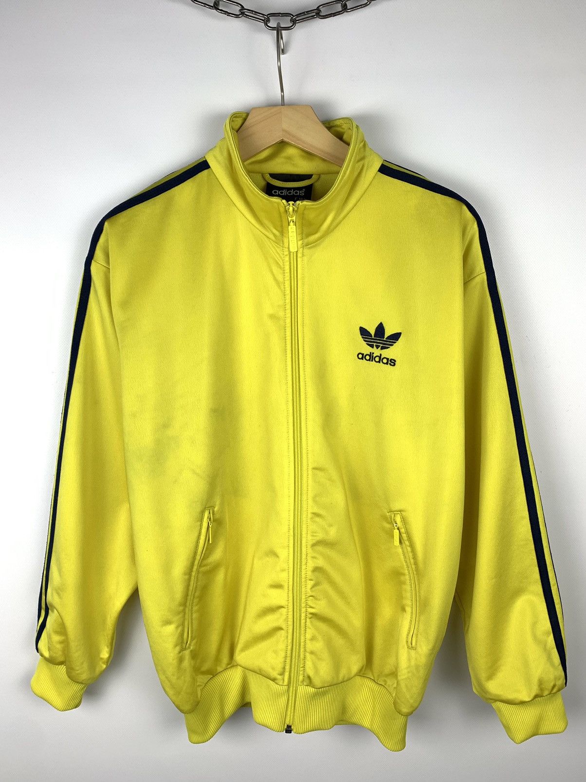 90s Vintage adidas track jacket Y2K 短丈 Adidas Vintage 90's Track Jacket Black & Blue White Stripes