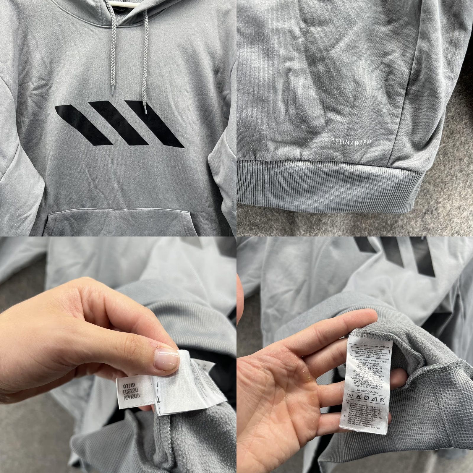 Adidas Adidas Basketball Club Hoodie Mens 2XL Gray ClimaWarm Pullover Sweatshirt Hoodie Mens 2XL Gray ClimaWarm Graphic Print Pullover Sweatshirt Size US XXL / EU 58 / 5 - 8 Thumbnail