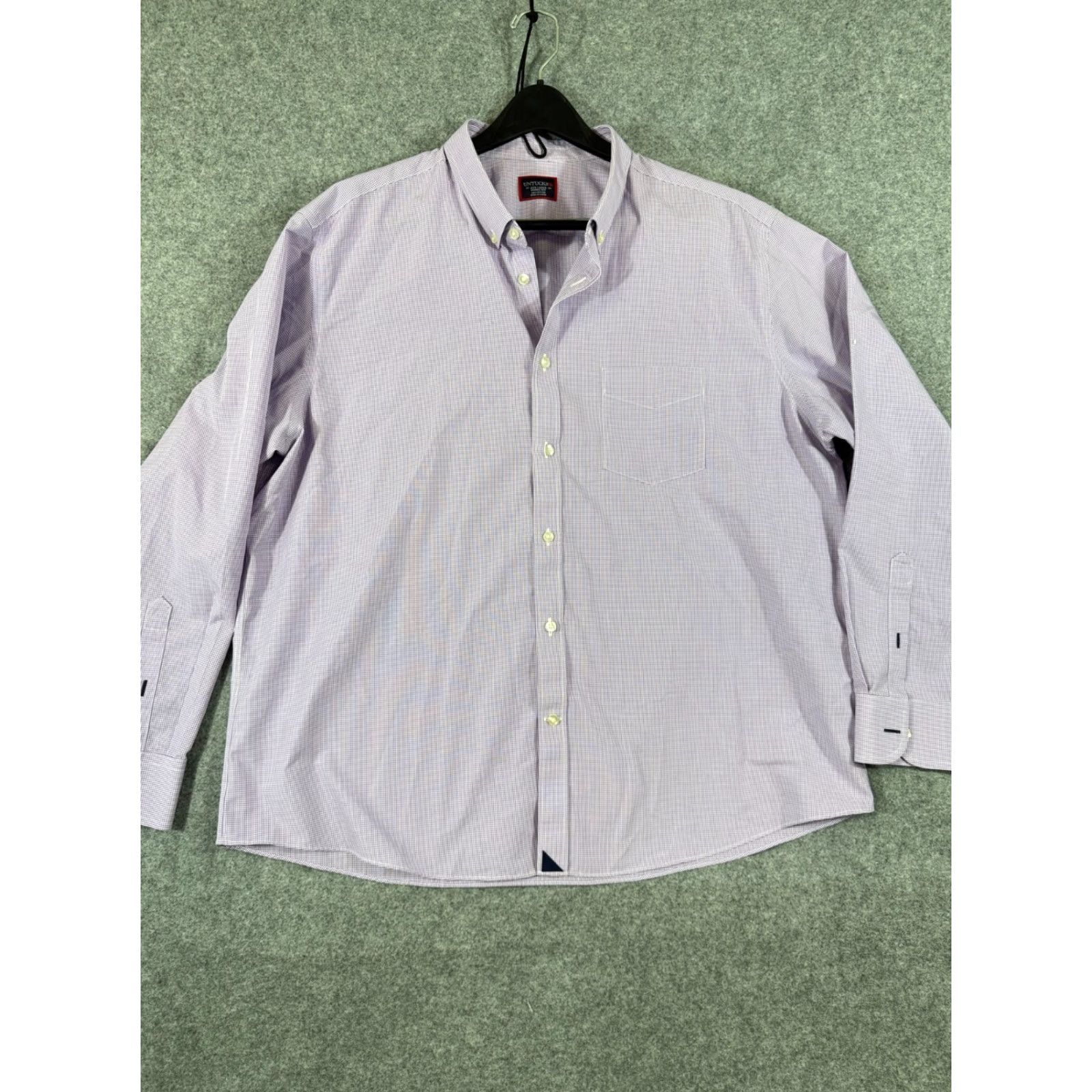 UNTUCKit UNTUCKit Shirt Mens 3XL Purple Gingham Check Wrinkle Free Button Down Long Sleeve Preppy Shirt Size US XXL / EU 58 / 5 - 3 Thumbnail