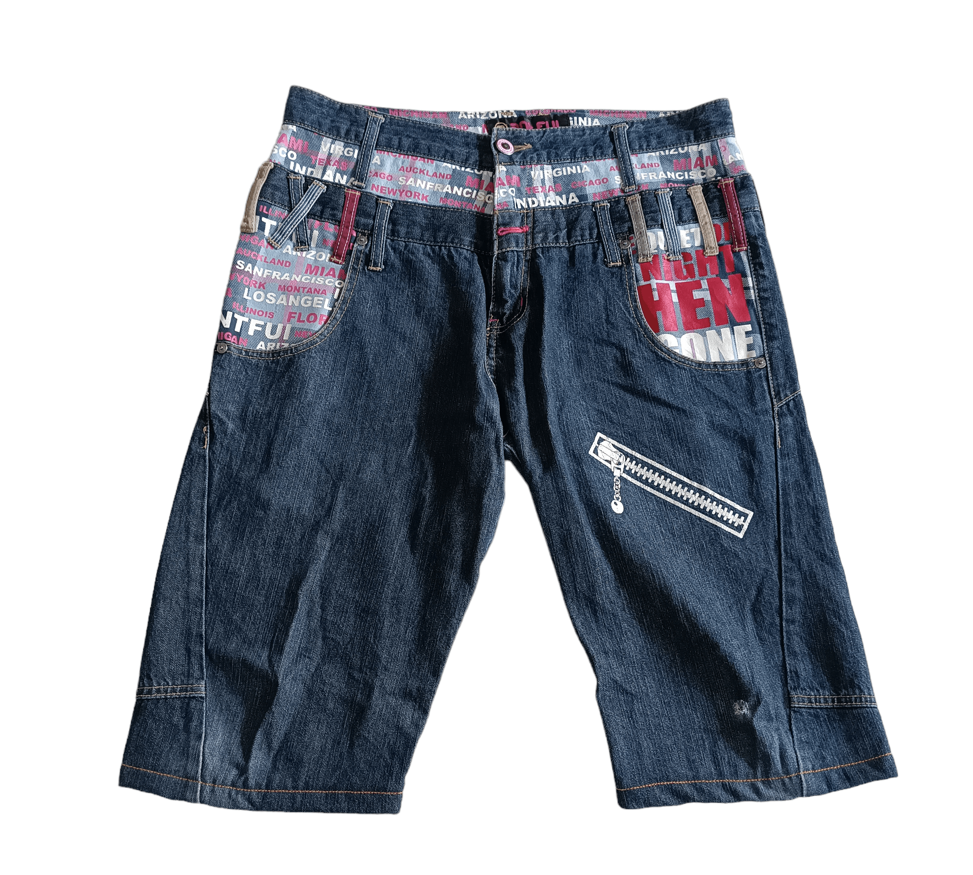 image of If Six Was Nine Antfui Double Waist Shorts Denim Jeans in Blue, Men's (Size 32)