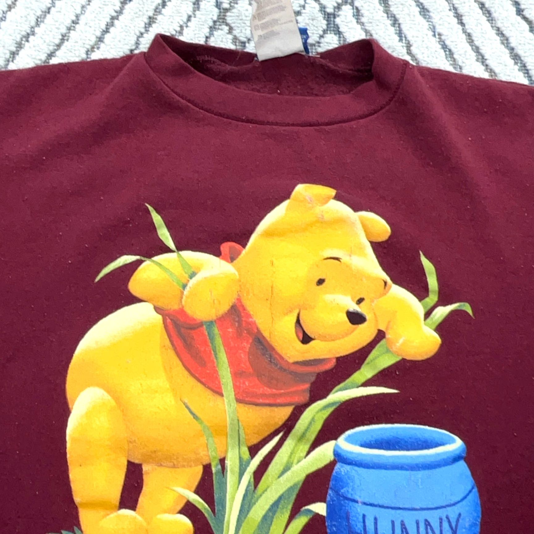Disney VINTAGE Disney Winnie The Pooh Sweatshirt Women XL Maroon Crew Neck Sweatshirt Size XL / US 12-14 / IT 48-50 - 3 Thumbnail