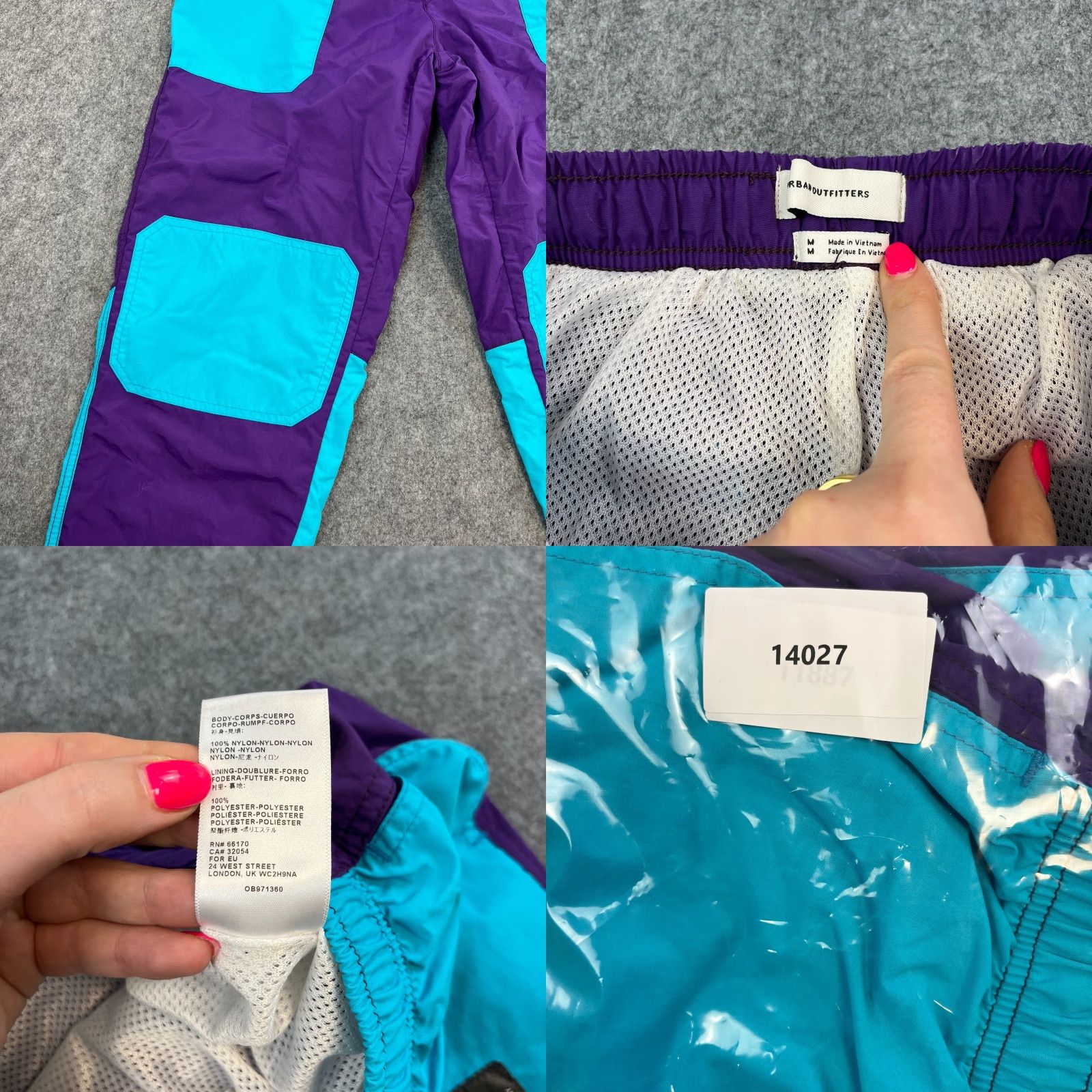 Urban Outfitters Urban Outfitters Track Pants Colorblock Windbreaker Purple Teal Medium Retro Ski Mens Pants Size US 31 - 8 Thumbnail