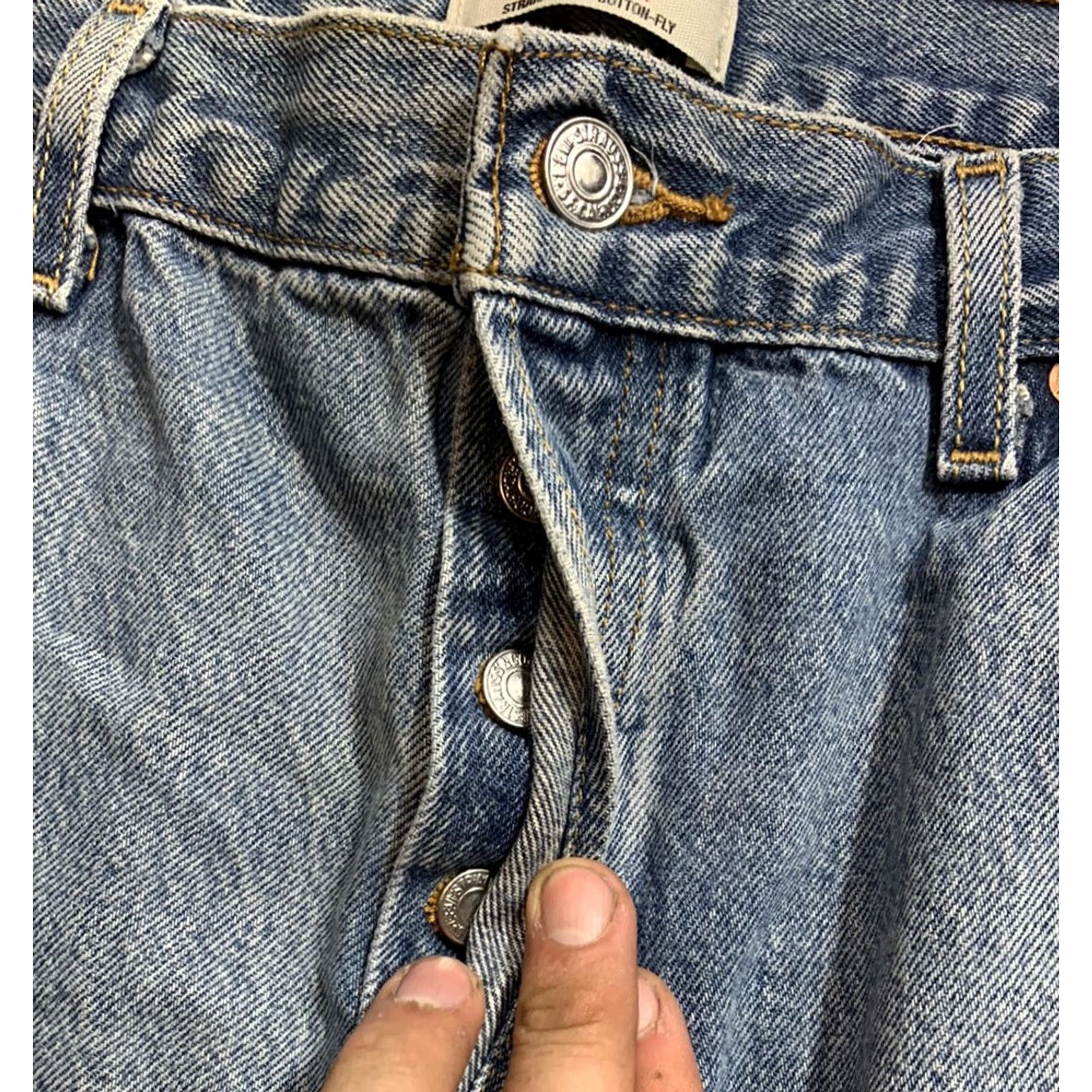 Levi's Levi's 501 Distressed Blue Jeans Mens Straight Leg Size 36 X 30 Size US 36 / EU 52 - 5 Thumbnail