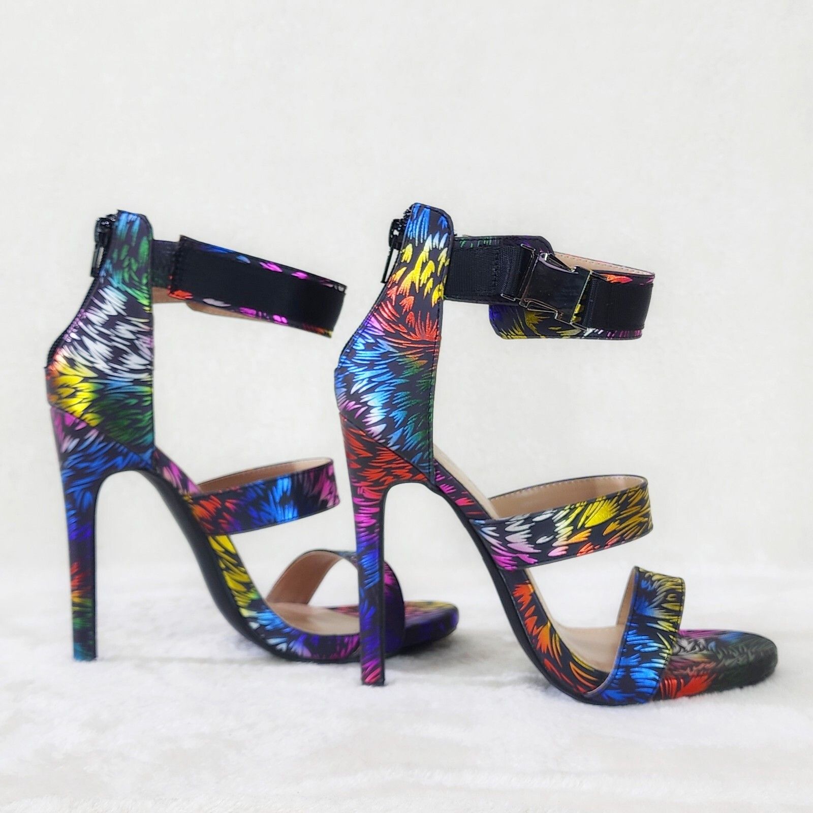 Other Festive Colorful Metallic Reflective Triple Strap Mini Platf Size US 6.5 / IT 36.5 - 3 Thumbnail