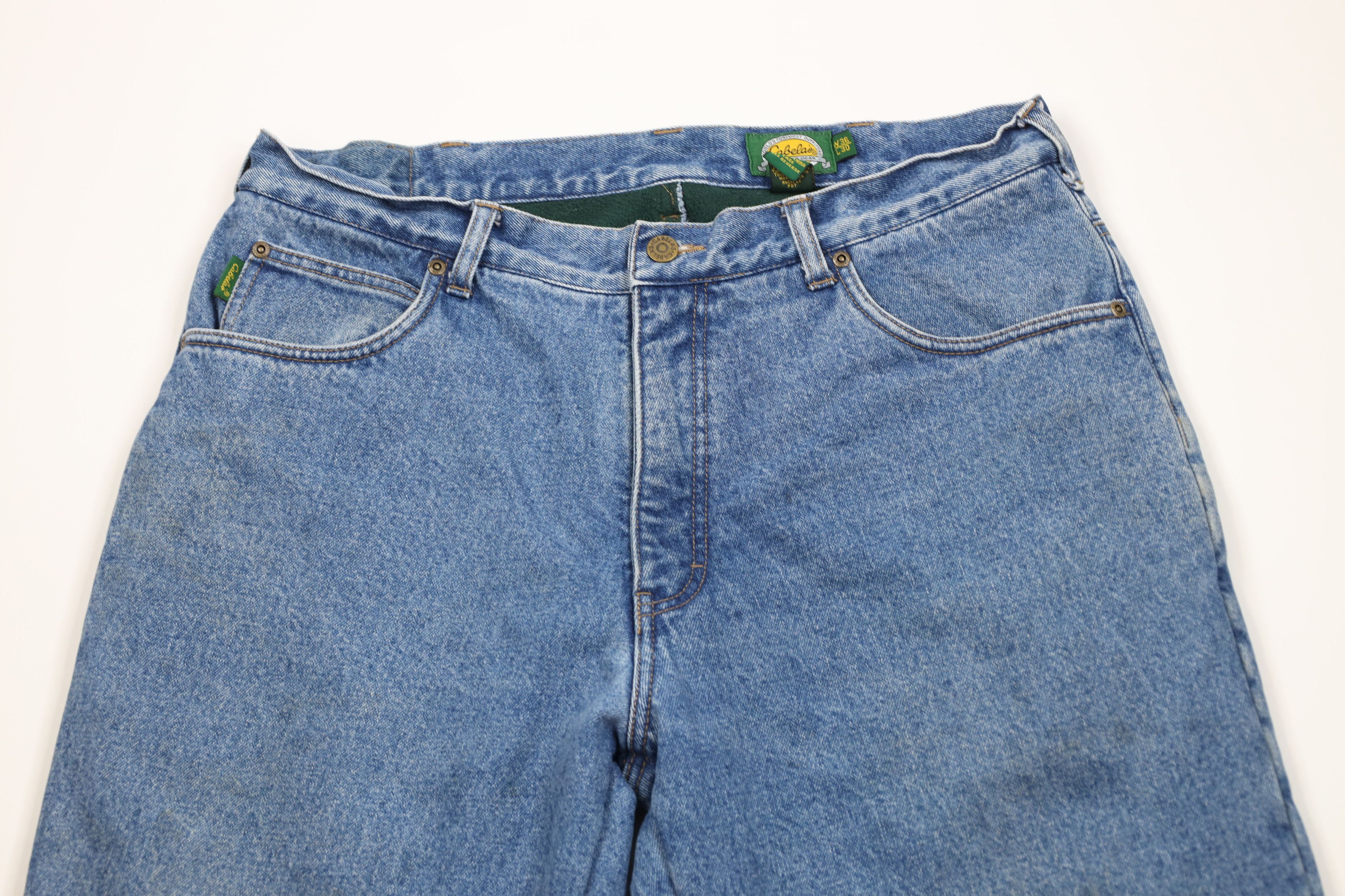 Cabelas Vintage Cabelas Fleece Lined Heavyweight Denim Jeans Blue Size US 36 / EU 52 - 3 Thumbnail