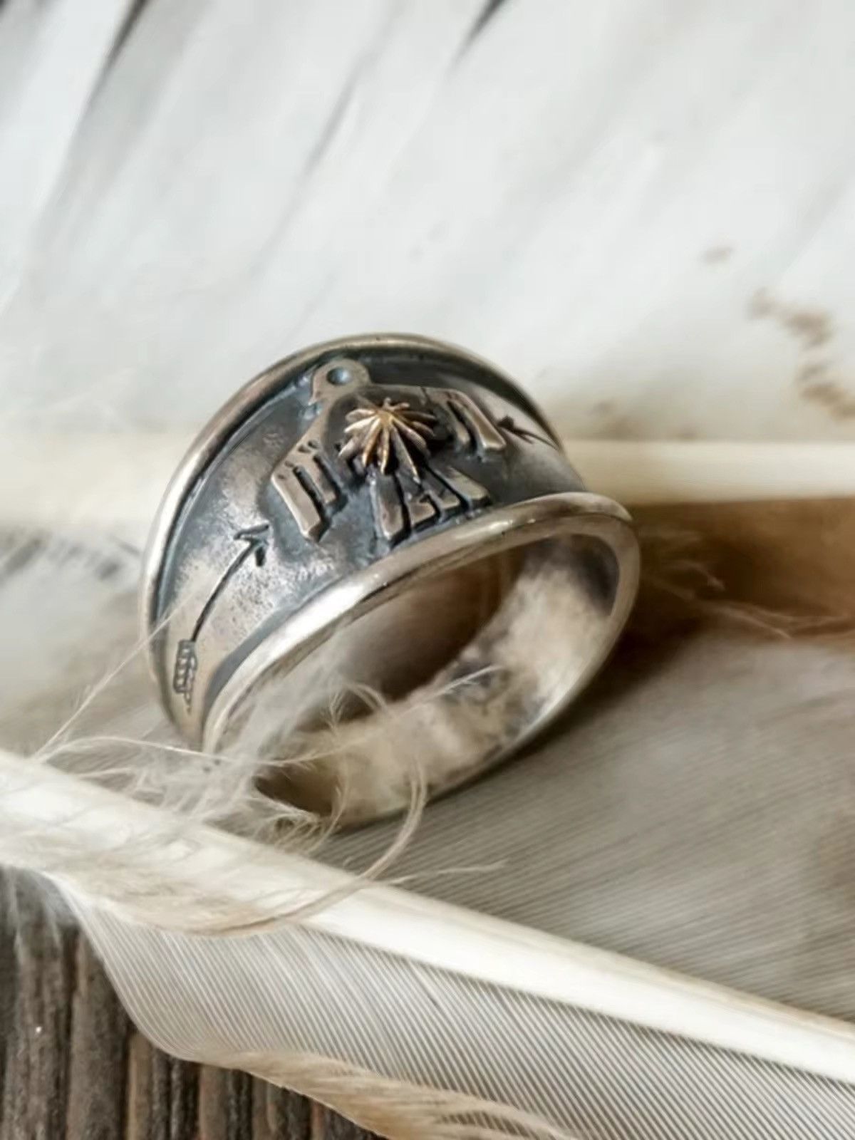 Other Silver Color Thunderbird Adjustable Ring Size ONE SIZE - 4 Thumbnail