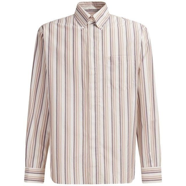 o1w1db11125 Striped Cotton Shirt in Multicolor