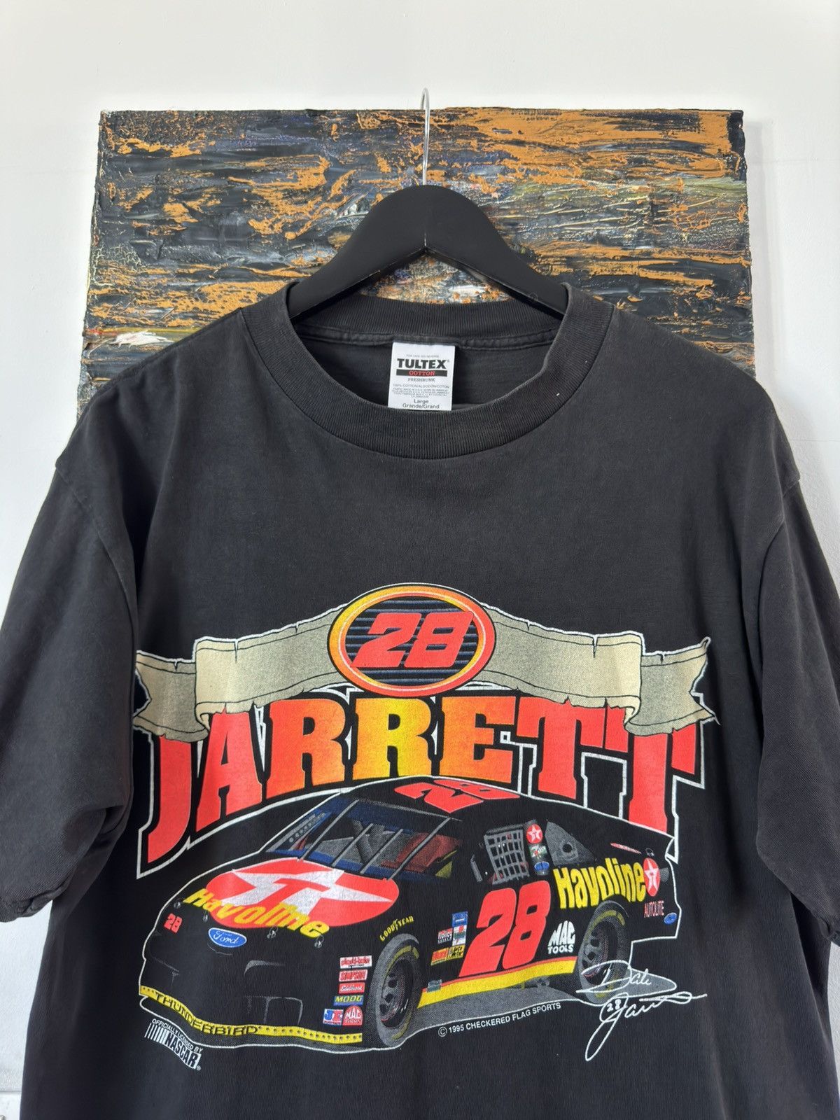 NASCAR × Vintage Vintage 1995 NASCAR Jarrett Distressed T Shirt Size US L / EU 52-54 / 3 - 2 Thumbnail