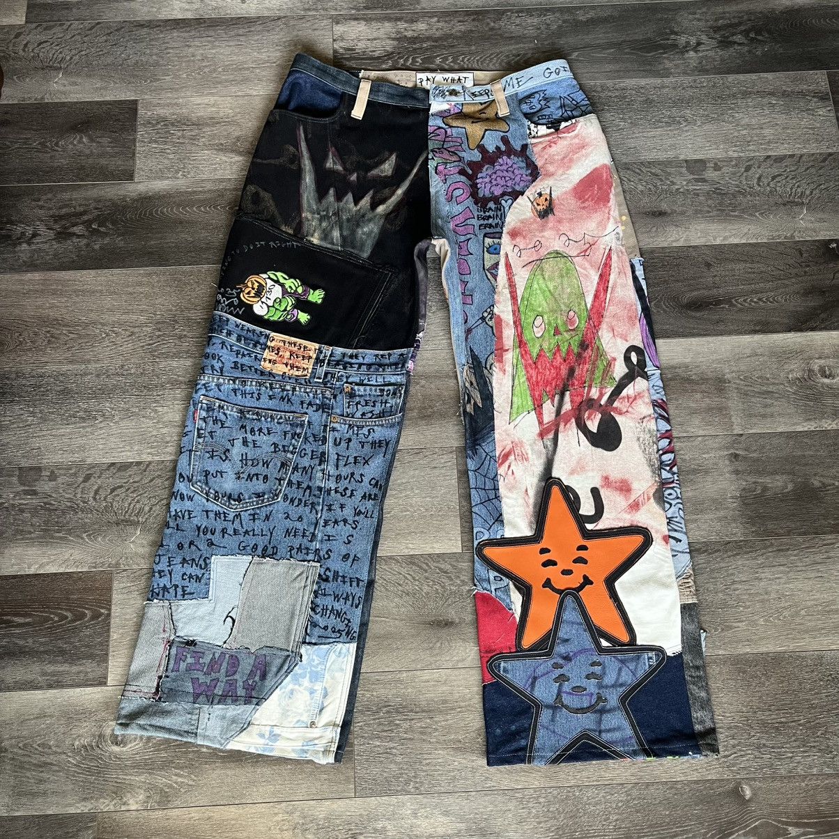 Asspizza Asspizza PWYW Pay What You Want Denim Jeans Patchwork Custom Size US 38 / EU 54 - 2 Thumbnail