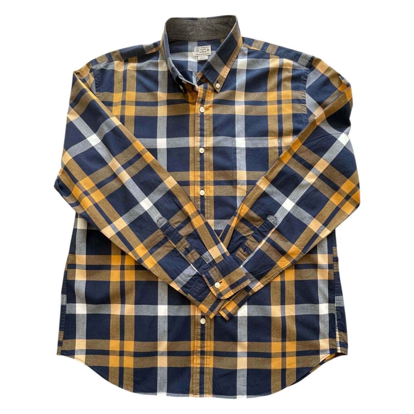 J.Crew J Crew Mens XL Vintage Blue/Gold Plaid LS Button Down Shirt Size US XL / EU 56 / 4 - 2 Thumbnail