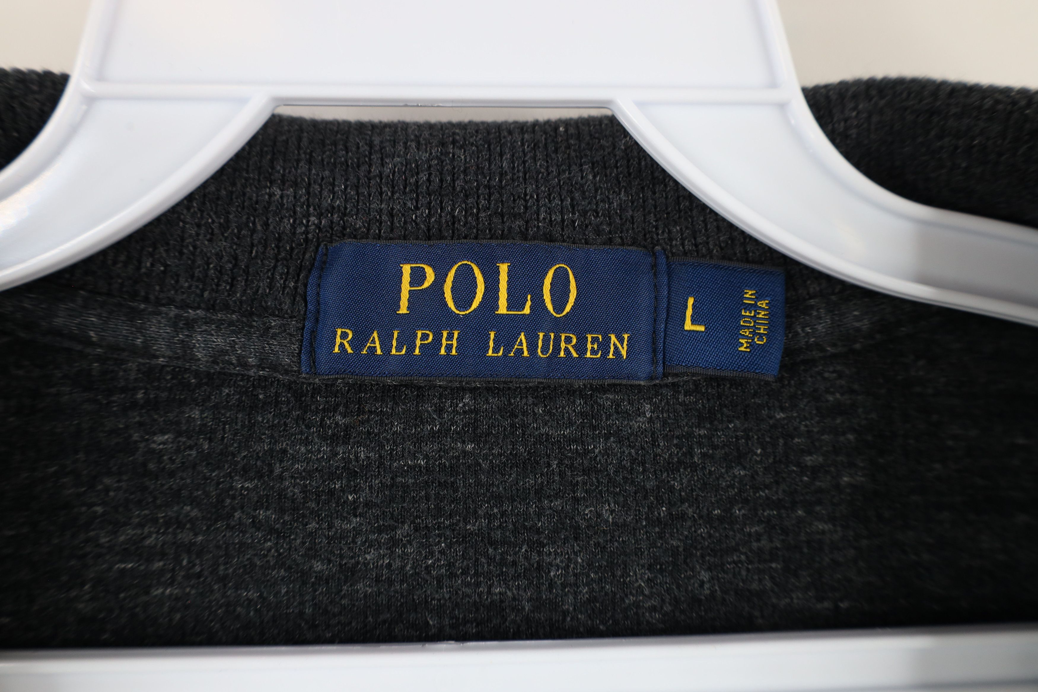 Ralph Lauren × Vintage Vintage Ralph Lauren Ribbed Knit Half Zip Sweater Gray Size US L / EU 52-54 / 3 - 5 Thumbnail