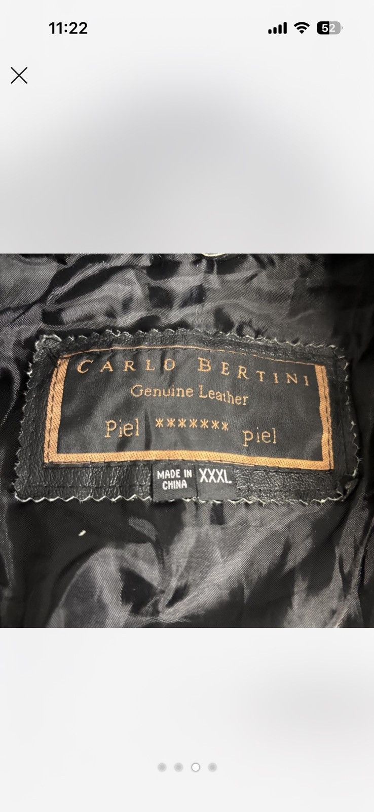Other Black genuine leather jacket with fur collar Size 3XL / US 20-22 - 3 Thumbnail