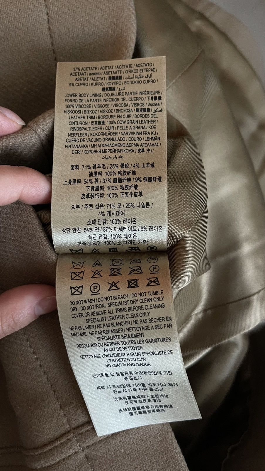 Burberry Burberry Wool Cashmere Belted Coat Beige Size S / US 4 / IT 40 - 16 Thumbnail