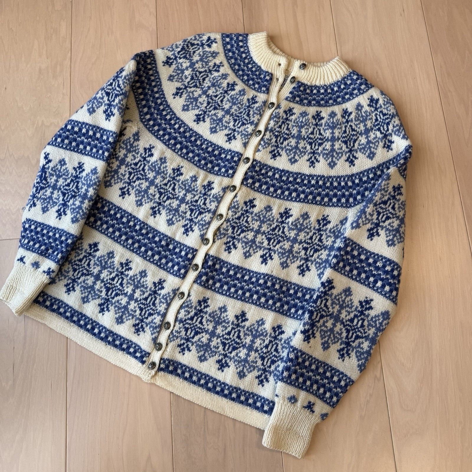 Vintage Vintage Paul Mage Cardigan Women's L Blue Nordic Art Heavy Size L / US 10 / IT 46 - 9 Thumbnail