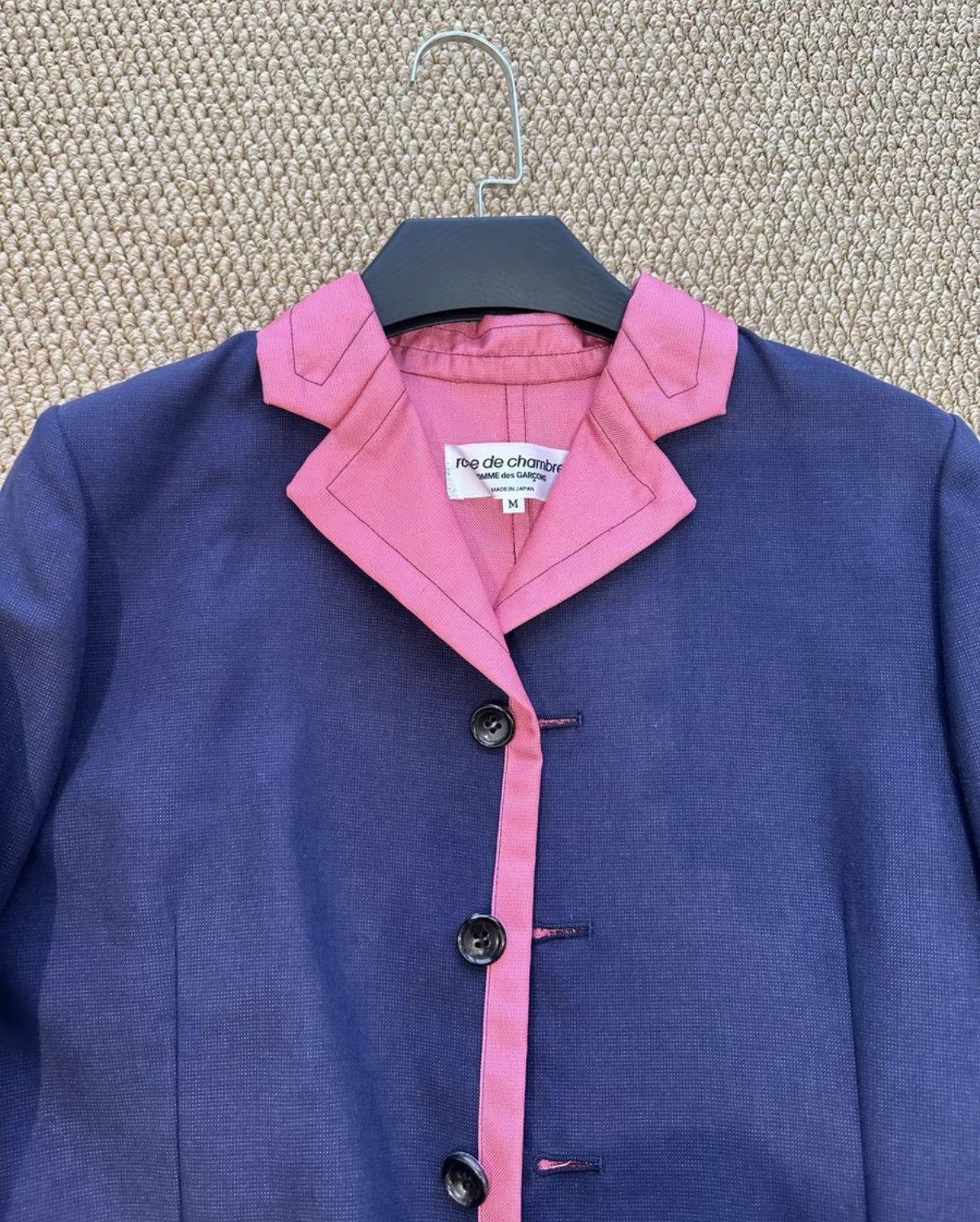 Comme des Garcons Comme des Garçons Navy Blue Blazer with Pink Trim K23 Size M / US 6-8 / IT 42-44 - 4 Thumbnail