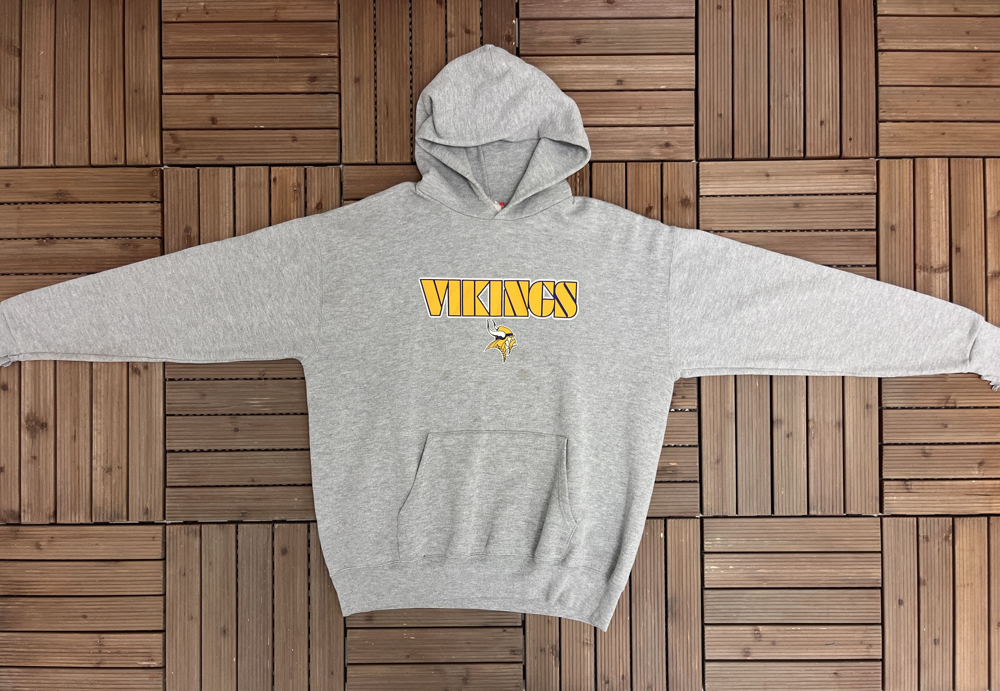 Vintage Minnesota Vikings Vintage Grey Hoodie Sweatshirt Size US L / EU 52-54 / 3 - 5 Thumbnail