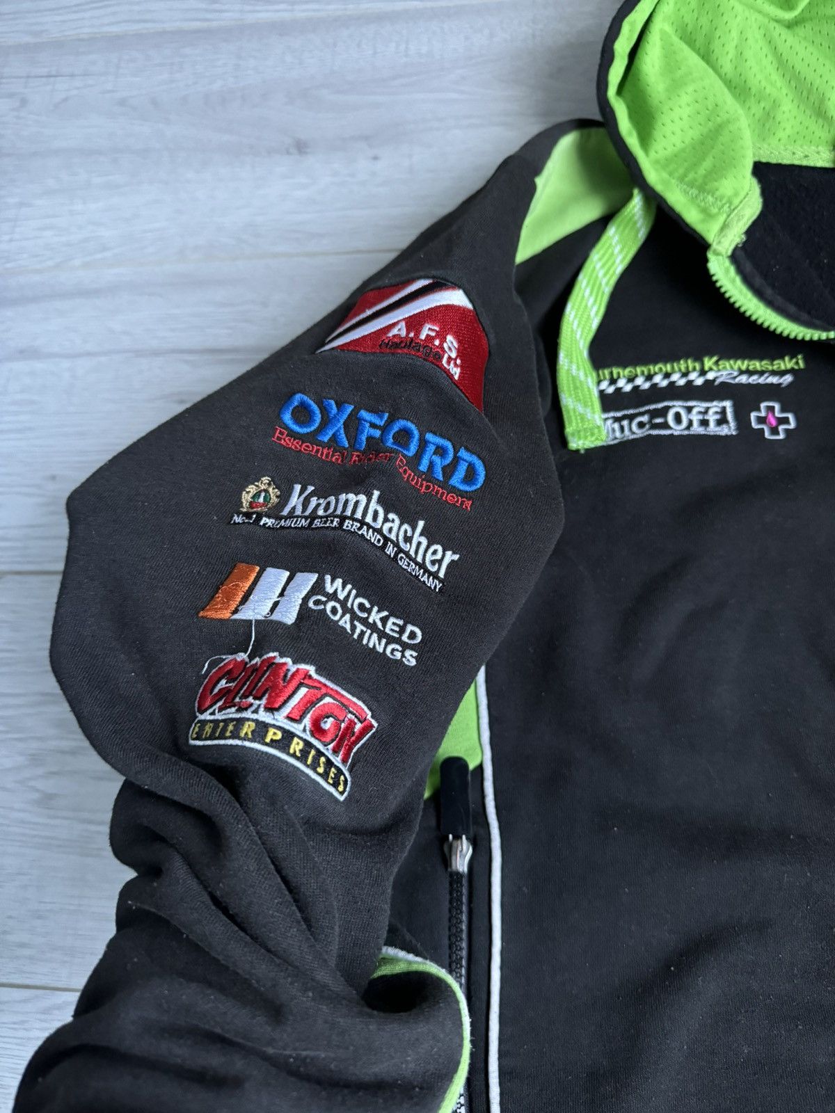Vintage Vintage racing zip up hoodie jacket Quattro Kawasaki moto Size US L / EU 52-54 / 3 - 4 Thumbnail