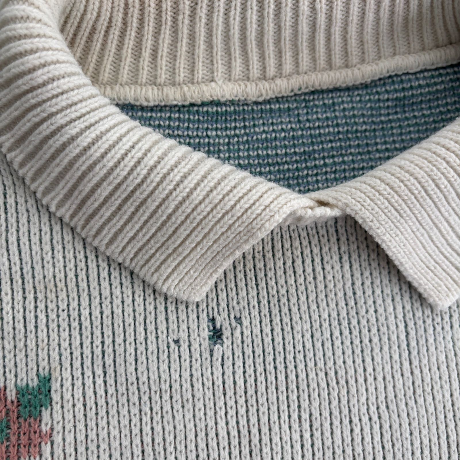 Vintage Vintage rose floral womens collared knit grandma sweater Size M / US 6-8 / IT 42-44 - 3 Thumbnail