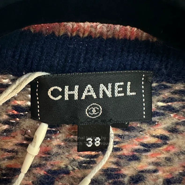 Chanel Chanel Color-matched plaid diamond buckle cashmere cardiga Size XS / US 0-2 / IT 36-38 - 3 Thumbnail