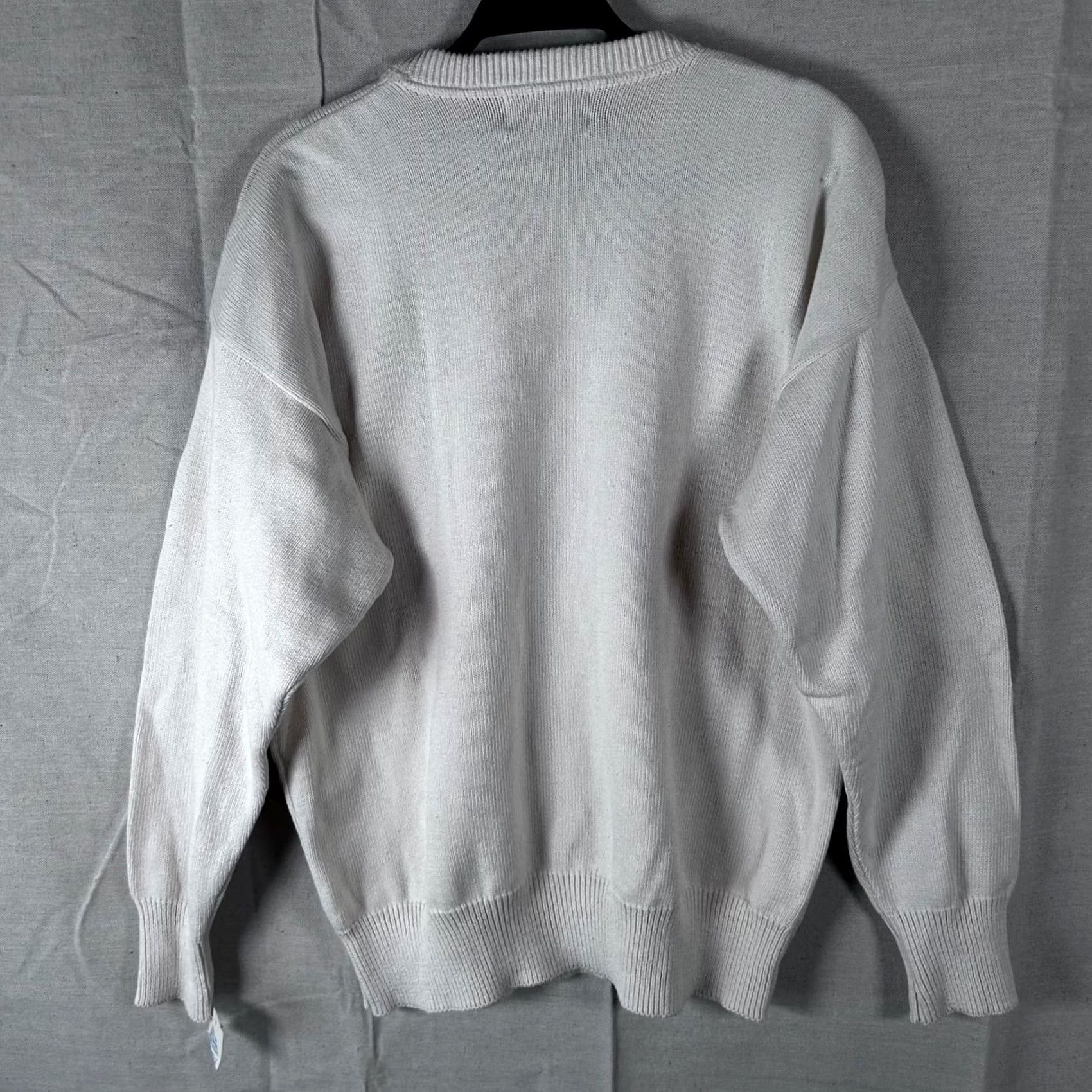 Vintage Vintage United States Sweaters Cream Ribbed Knit Pullover Sweater Men's L Size US L / EU 52-54 / 3 - 3 Thumbnail
