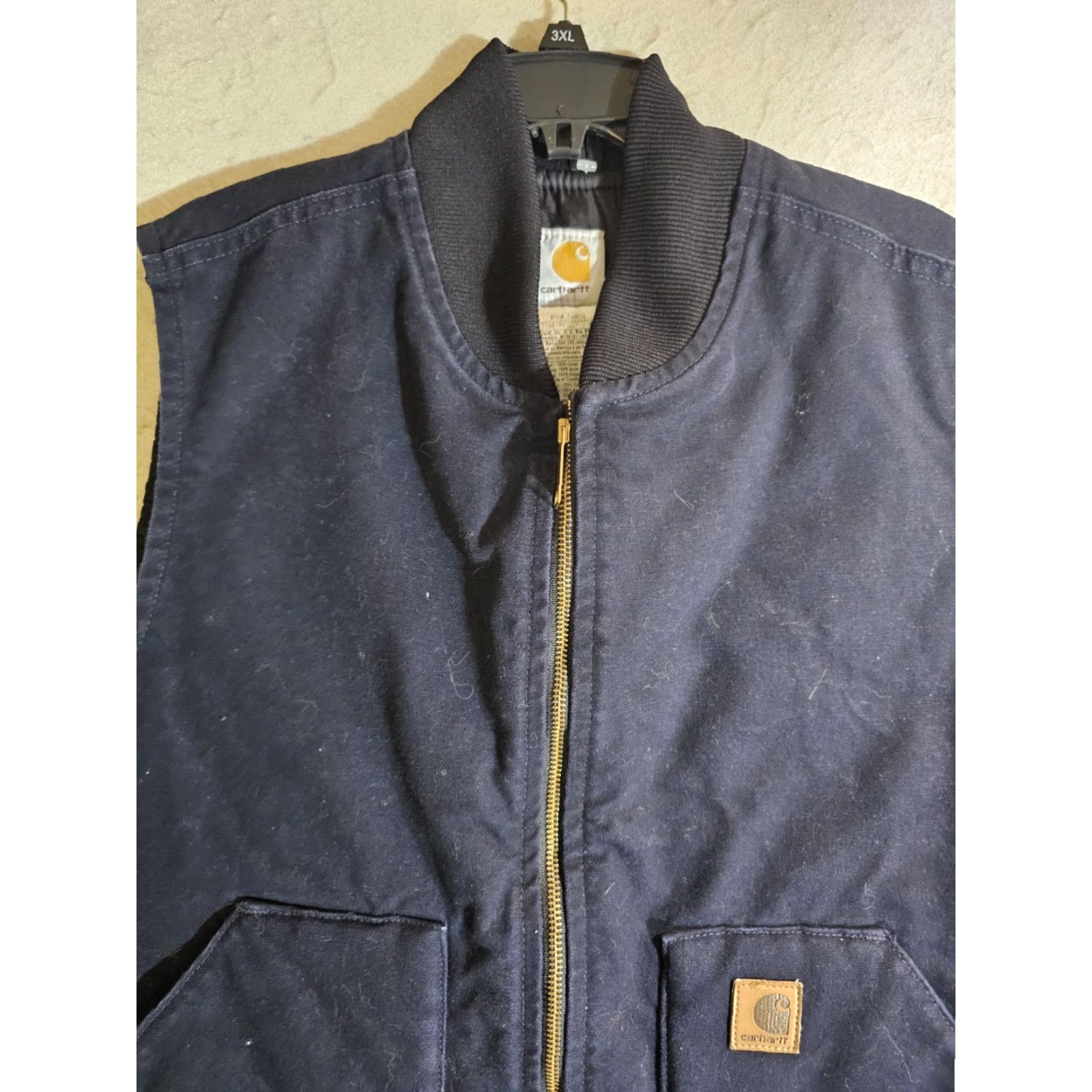 Carhartt VINTAGE Carhartt Vest Midi Midnight Blue V02 MDT Mens XL Reg Canvas Lined Zip Pockets All Seasons Workwear Logo 90s? Size US XL / EU 56 / 4 - 3 Thumbnail