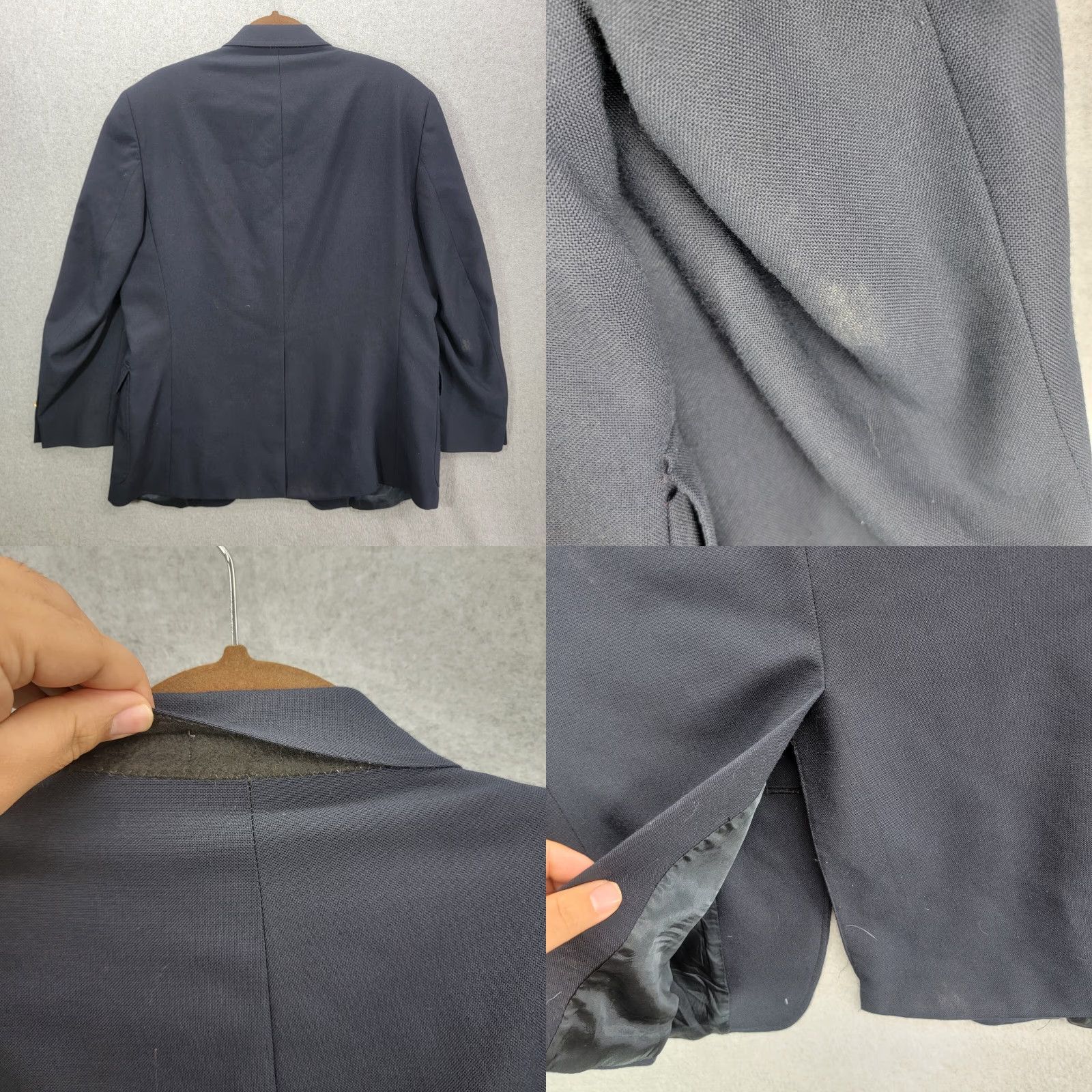 Orvis VINTAGE Orvis Blazer Sport Coat Jacket Mens 44R Blue Wool Gold Metal 3 Button VTG USA Size 44R - 8 Thumbnail