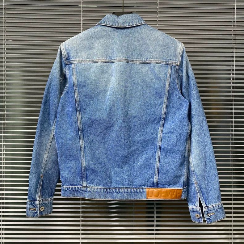 Loewe LOEWE Denim jacket leather logo blue Size M / US 6-8 / IT 42-44 - 1 Thumbnail