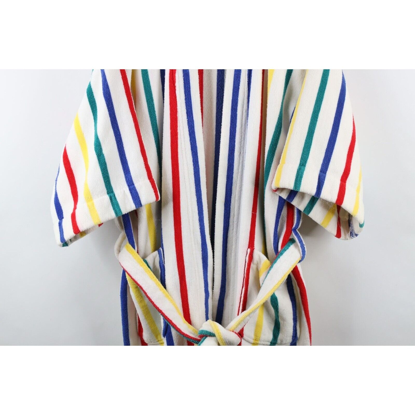 Vintage Vintage 90s Streetwear Terry Cloth Rainbow Striped Robe Size US L / EU 52-54 / 3 - 3 Thumbnail