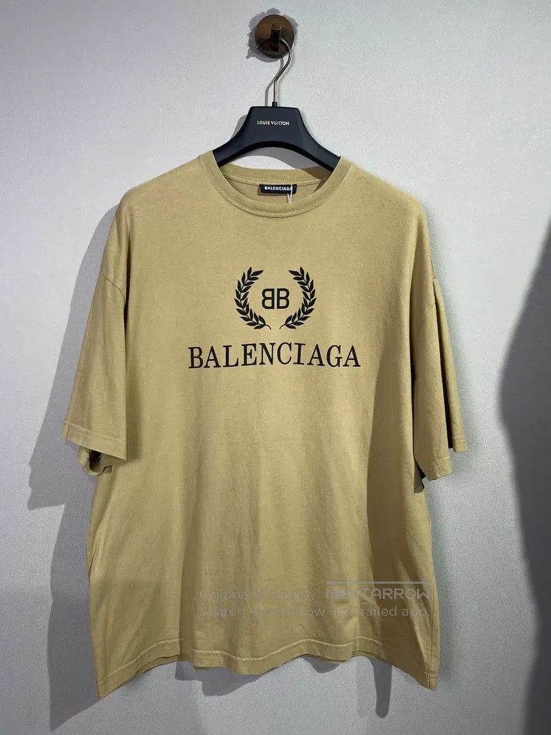 Balenciaga Balenciaga Light Beige Wheat Pattern Short Sleeve Size US L / EU 52-54 / 3 - 1 Thumbnail