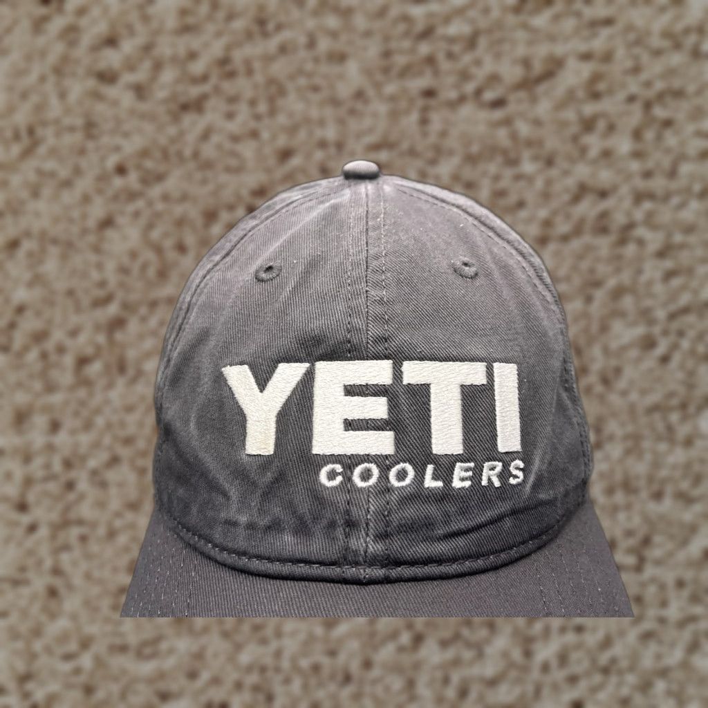 Yeti Yeti Baseball Cap Hat Cap Strap Back One Size Adult Gray 100% Cotton Twill Casual Baseball Hat Mens Size ONE SIZE - 1 Thumbnail