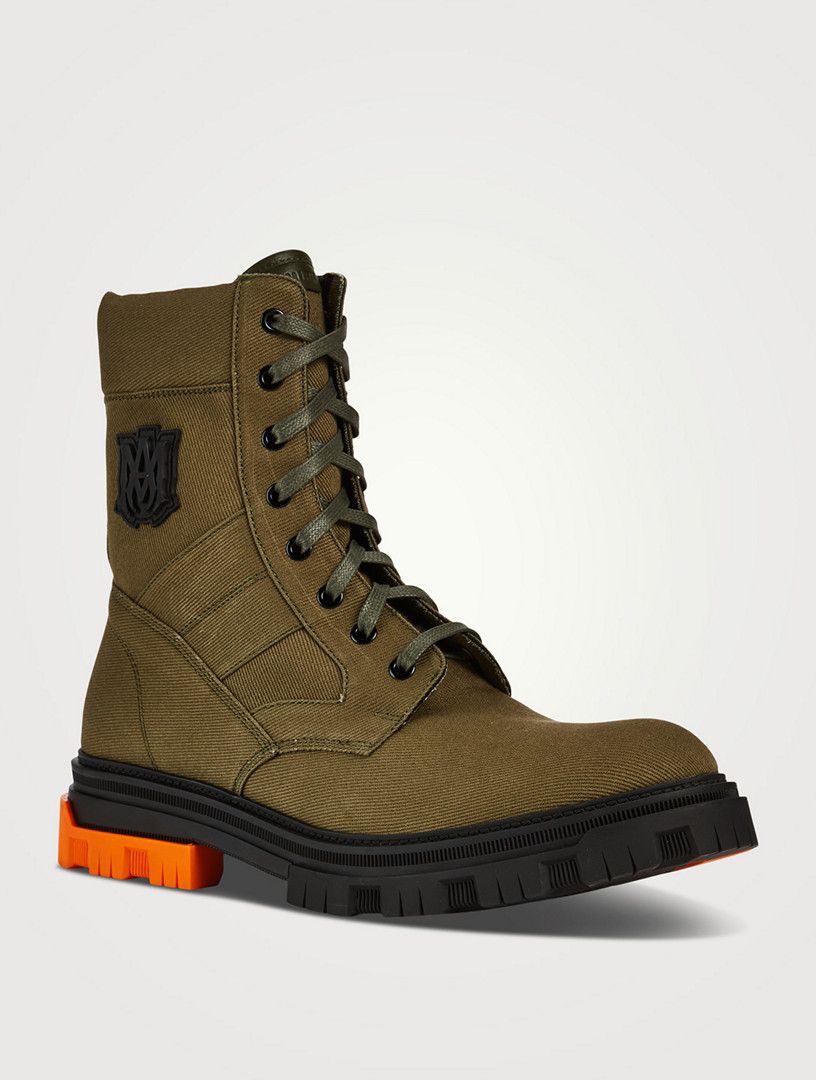o1y0525 Logo Ankle Boots in Military Green