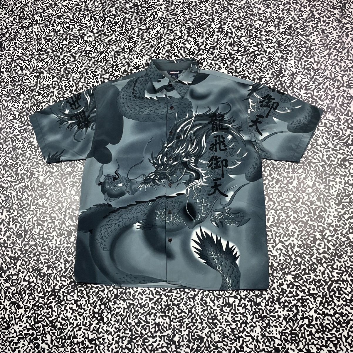 Anime Vintage 90s JAPANESE Dragon Art All Over Shirt Anima Style Size US L / EU 52-54 / 3 - 1 Thumbnail
