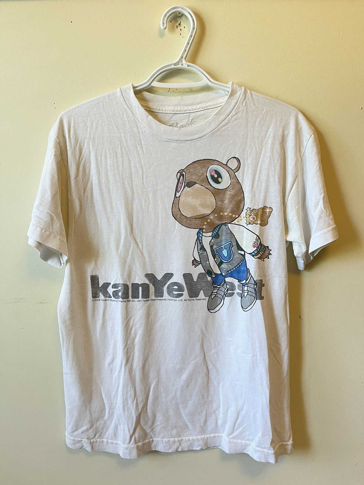 image of 2009 Kanye West Graduation Takashi Murakami Rap Tee in White, Men's (Size Small)