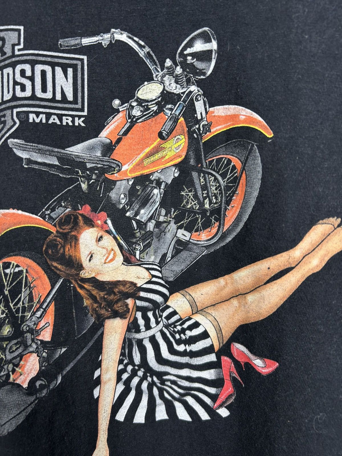 Vintage Vintage Harley Davidson Moto Girl T-Shirt Size M Size US M / EU 48-50 / 2 - 5 Thumbnail