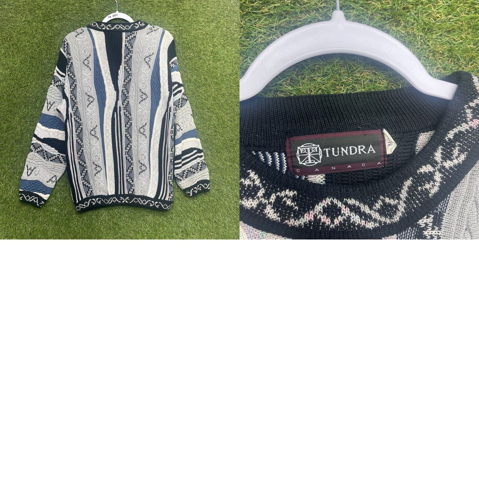 Coogi VINTAGE Tundra Coogi Sweater Mens M Abstract 3D Knit Geometric Cable-Knit Crew Neck Blue Cotton Pullover Sweater 90s Bohemian Retro Winter Fall Mens Size US M / EU 48-50 / 2 - 8 Thumbnail