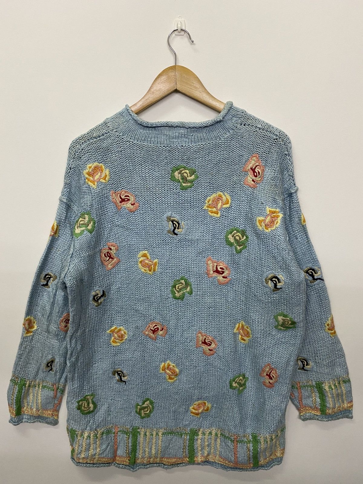 Sonia Rykiel VTG Sonia Rykiel ©️1989 Embroidery Flower Knitwear Sweatshirt Size S / US 4 / IT 40 - 11 Thumbnail