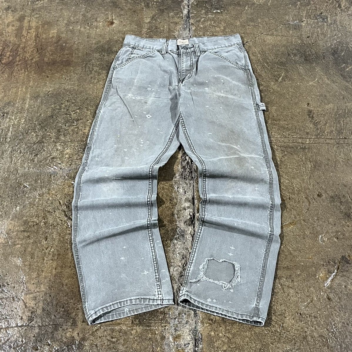 Carhartt × Vintage Crazy Carhartt Style Faded Carpenter Pants Workwear Skater Size US 34 / EU 50 - 2 Thumbnail