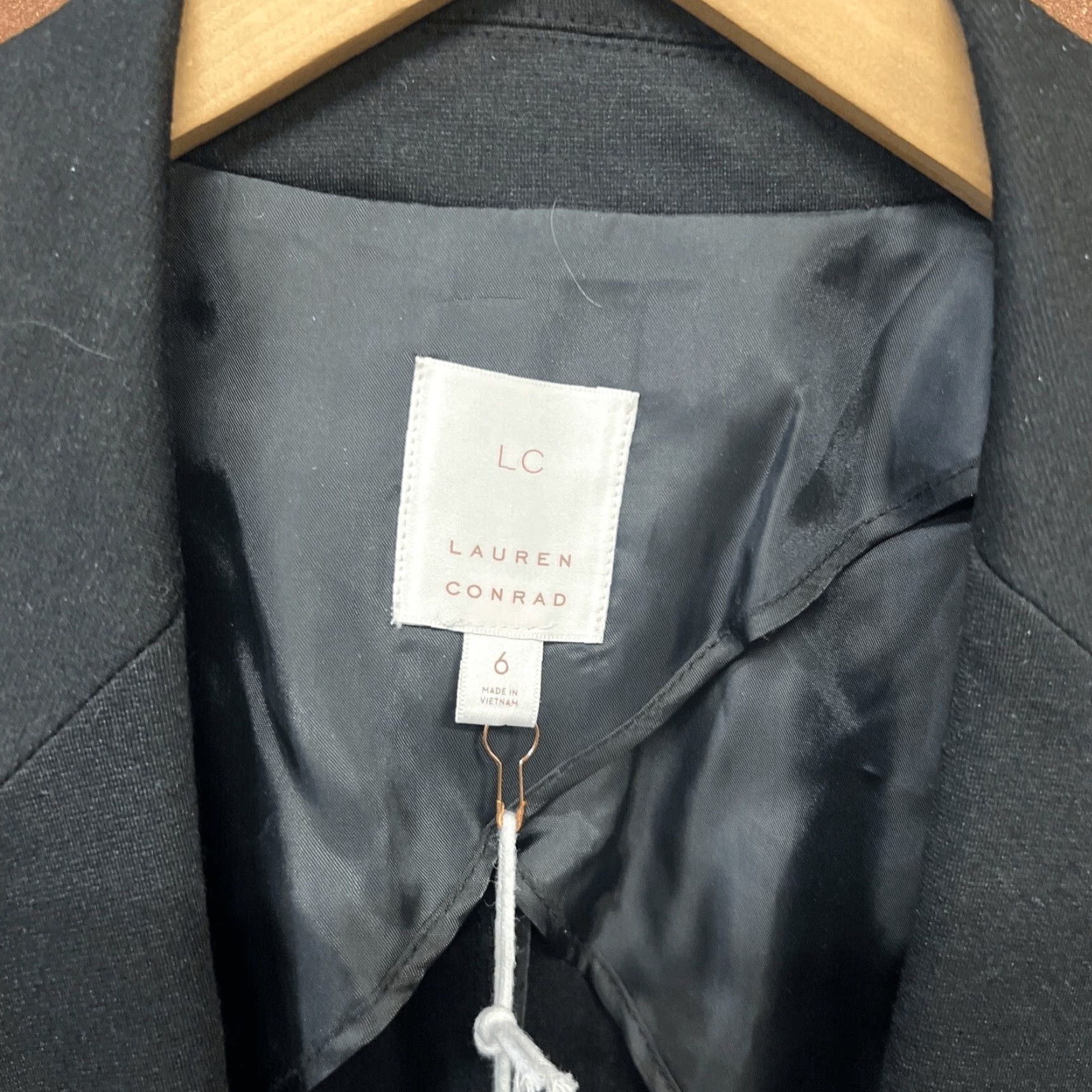 Vintage Lauren Conrad Classic Blazer Open 3/4 Sleeve Black Lined Size 6 NWT Jacket Womens Classic Blazer LC Lauren Conrad Size M / US 6-8 / IT 42-44 - 2 Thumbnail